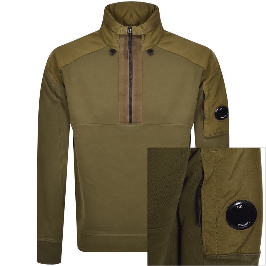 Product Image for CP Company Half Zip Sweatshirt Green